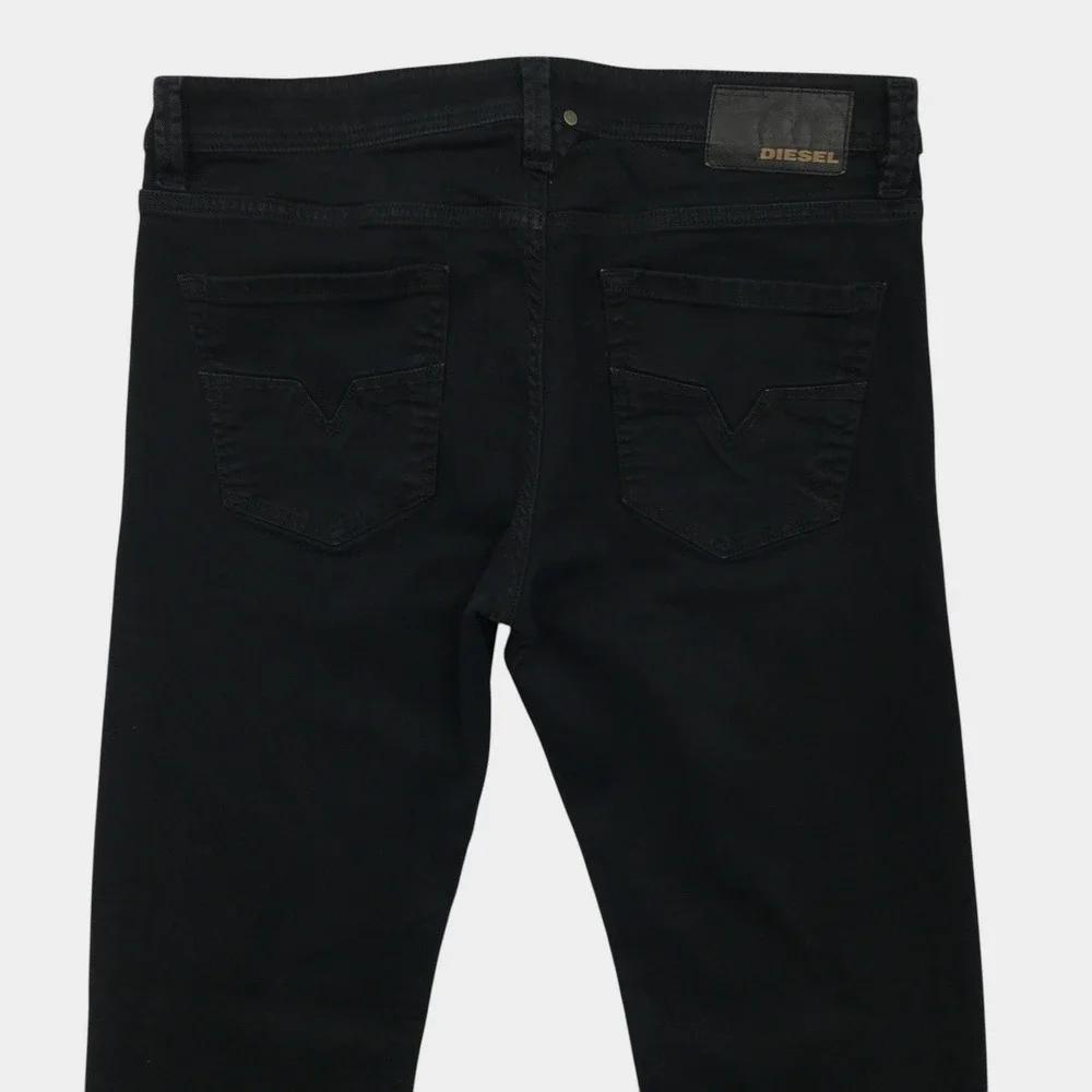 Diesel Larkee Regular Straight Leg Jeans Mens Black Stretch Denim Pants W34 L34